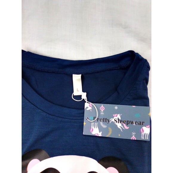 Set of 2 Vopmocld Girl's Cartoon Panda Pajamas Raccoon Long Sleeve Set Size L - Picture 8 of 8